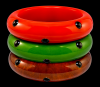 high domed up and down cabochon dots bakelite bangles